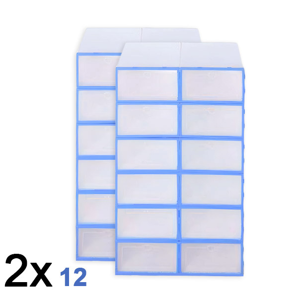 2x Plastična škatla za shranjevanje čevljev (12 kosov) | SHOEZY