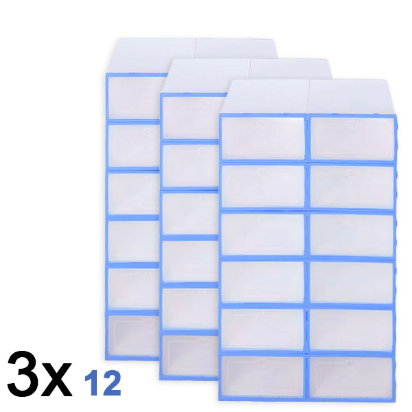 3x Plastična škatla za shranjevanje čevljev (12 kosov) | SHOEZY