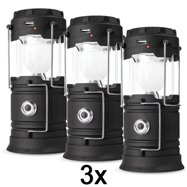 3x Solarna lanterna za kampiranje + svetilka | CAMPGLO