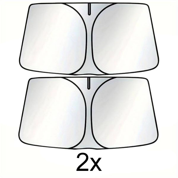 2x Štiriplastni zložljivi senčnik za avto (145×80 cm) | SUNDEO