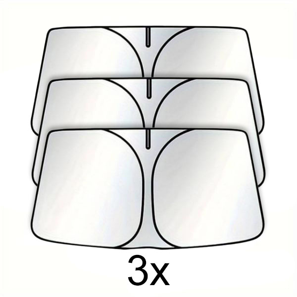 3x Štiriplastni zložljivi senčnik za avto (145×80 cm) | SUNDEO
