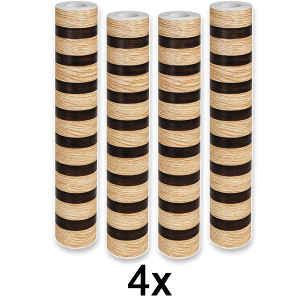 4x Elegantna stenska nalepka z učinkom lesa | LINEWALL